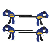 Irwin Quick-Grip One-Handed Mini Bar Clamps, 6 Inch, 4 Pack