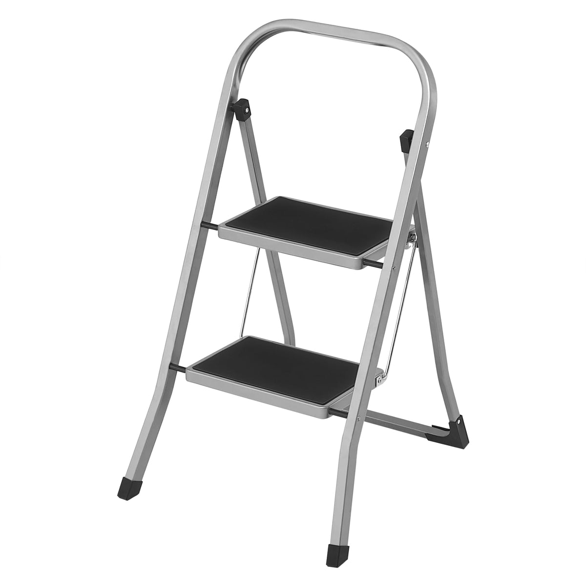 SONGMICS 2-Step Folding Step Ladder, Dove Gray, UGSL012G01