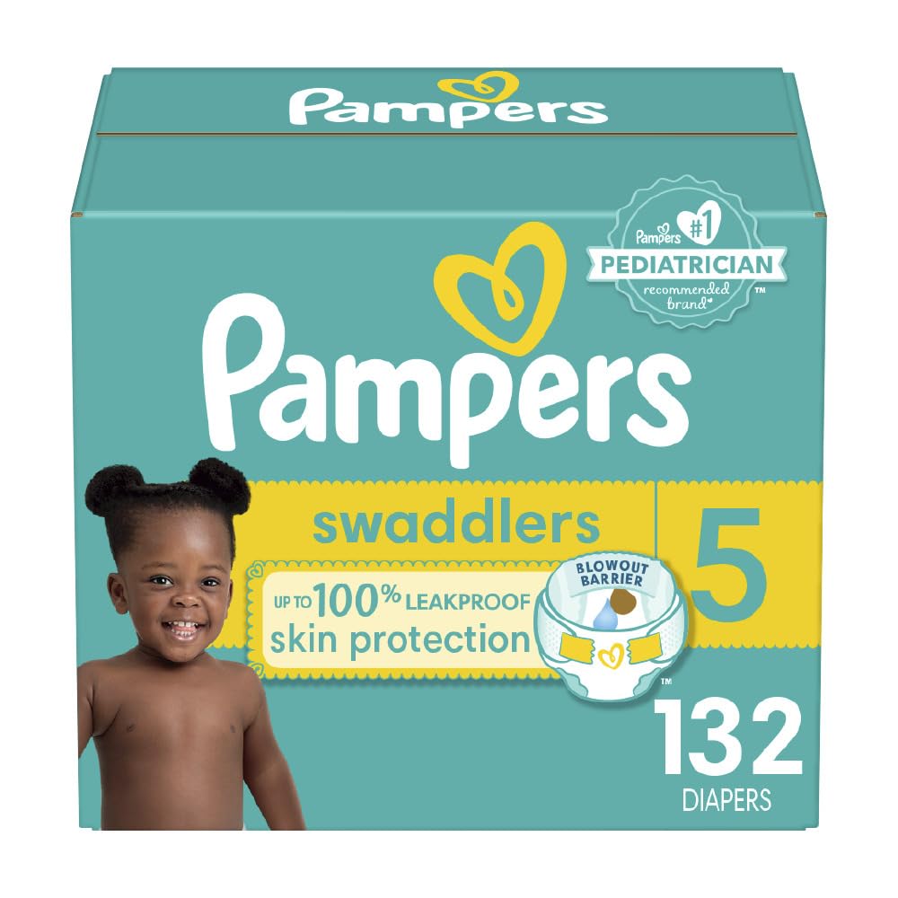 Pampers Swaddlers Diapers, Size 5, 132 Count