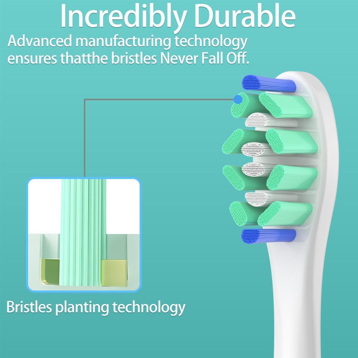 Replacement Brush Heads for Philips Sonicare, 8 White and 8 Black