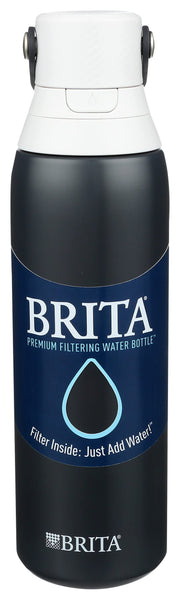 Brita Insulated Stainless Steel Filtering Water Bottle, 20 oz, Carbon