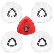 Spin Mop Head Refills, 4 Pieces with Mop Holder, White