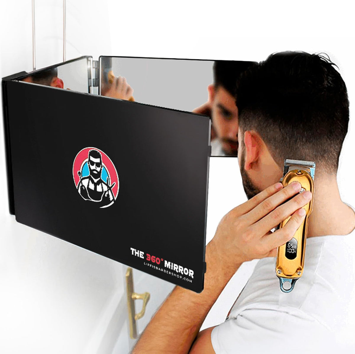 The 360 Mirror Trifold Barber Mirror, 3-Way Adjustable