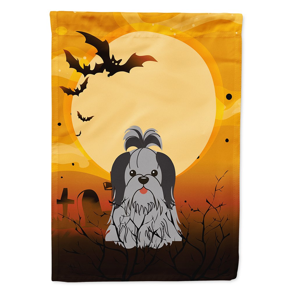 Caroline's Treasures BB4355CHF Shih Tzu Black Silver Flag, Large