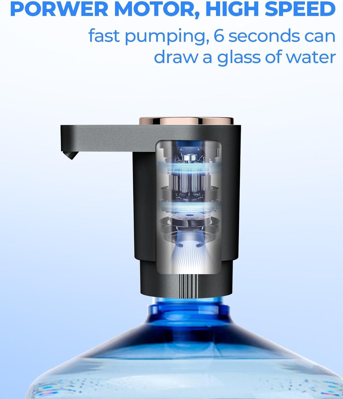 LADFAR USB Rechargeable Water Jug Pump for 2-5 Gallon Bottles
