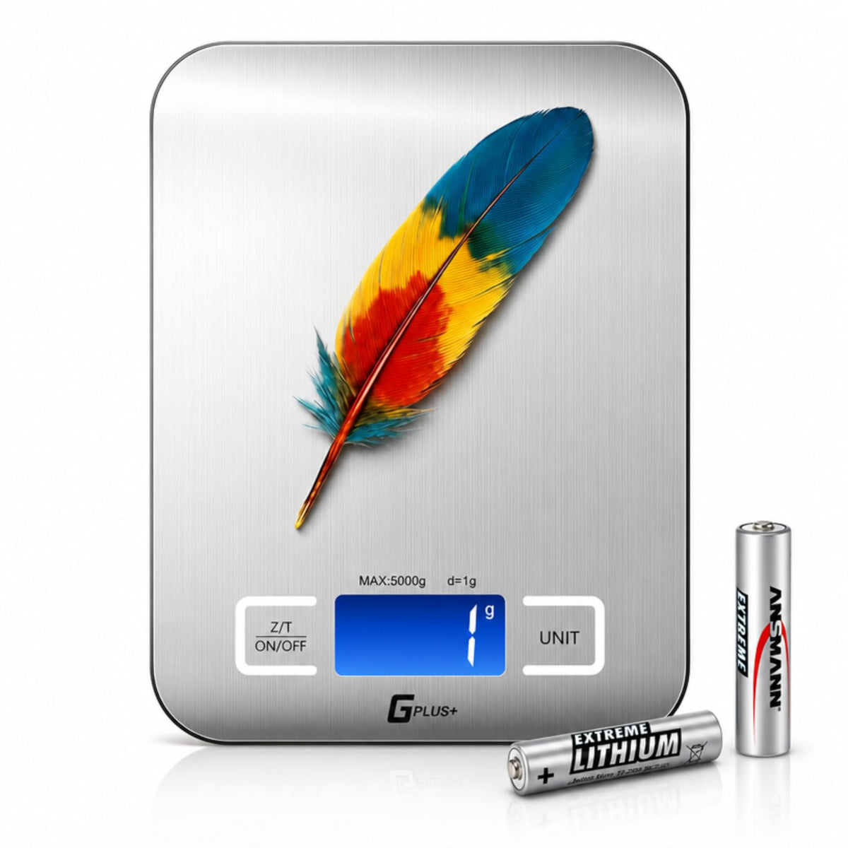 GPlus Digital Kitchen Scale with Bowl, 5000 g