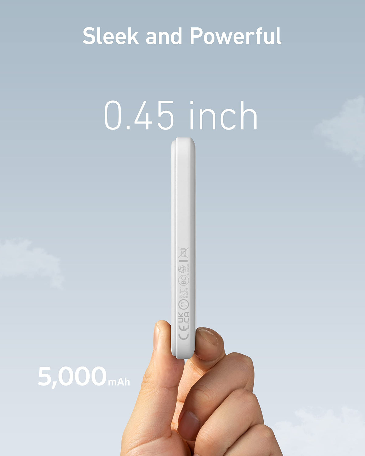 Anker 621 Magnetic Power Bank (MagGo), 5,000mAh, White