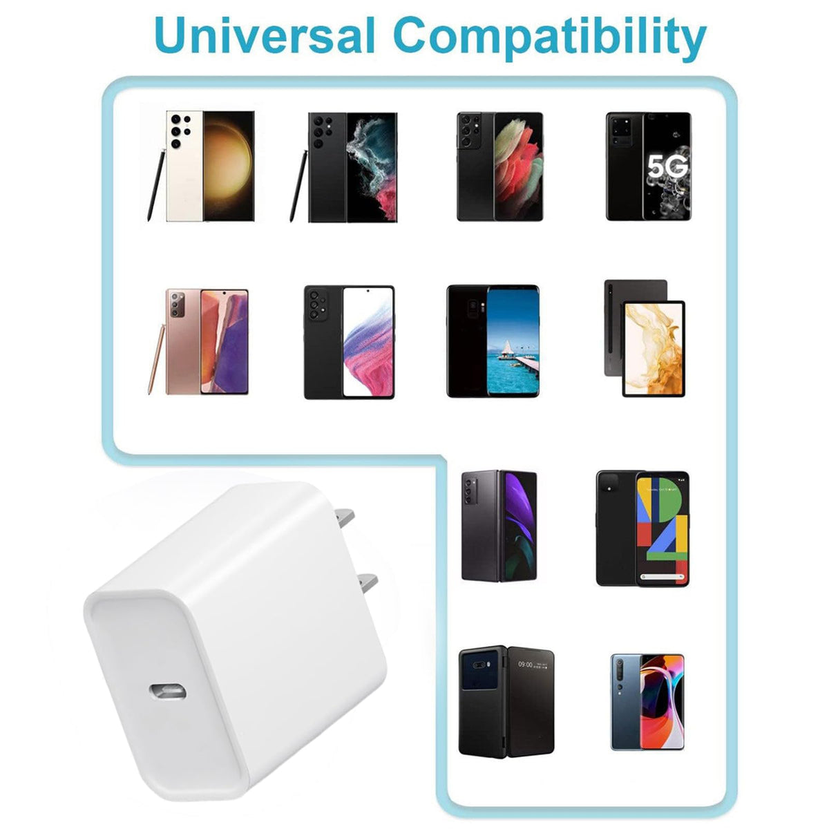 20W USB C Charging Block with 6FT USB-C Cable for iPhone, 4 Pack