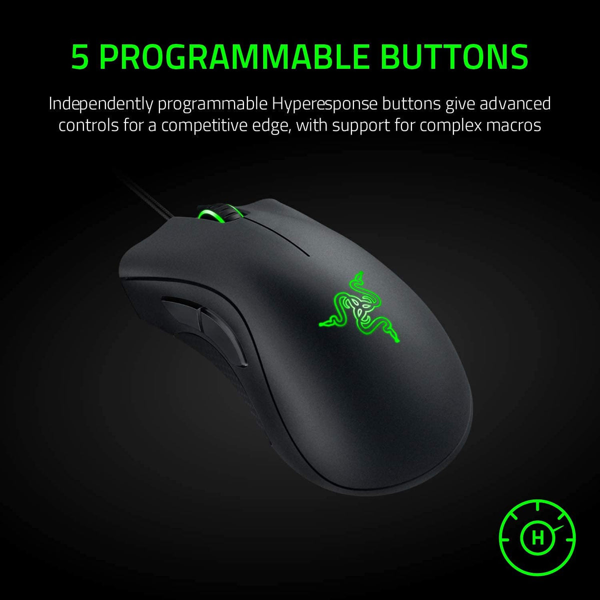 Razer DeathAdder Essential Gaming Mouse, 6400 DPI, Classic Black