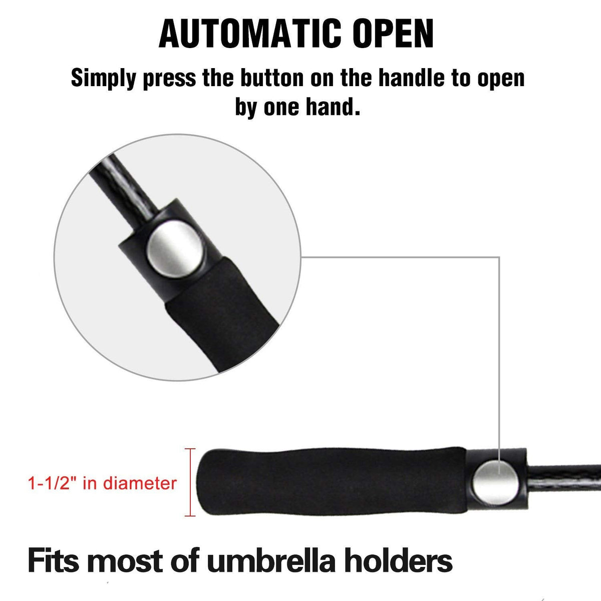 ACEIken 62" Windproof Double Canopy Golf Umbrella, Black