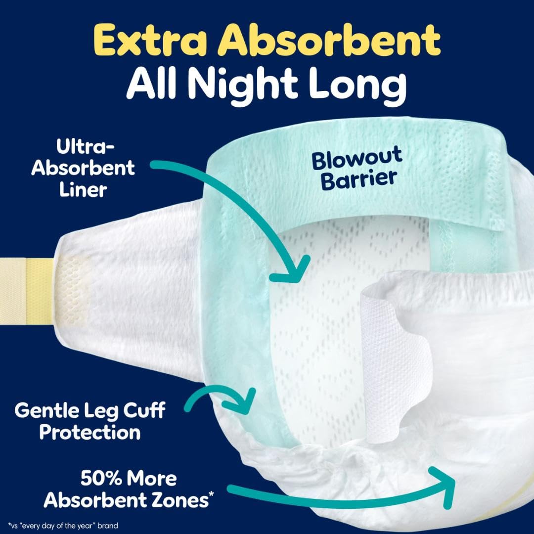Pampers ZZZ Overnight Diapers, Size 4, 58 Count