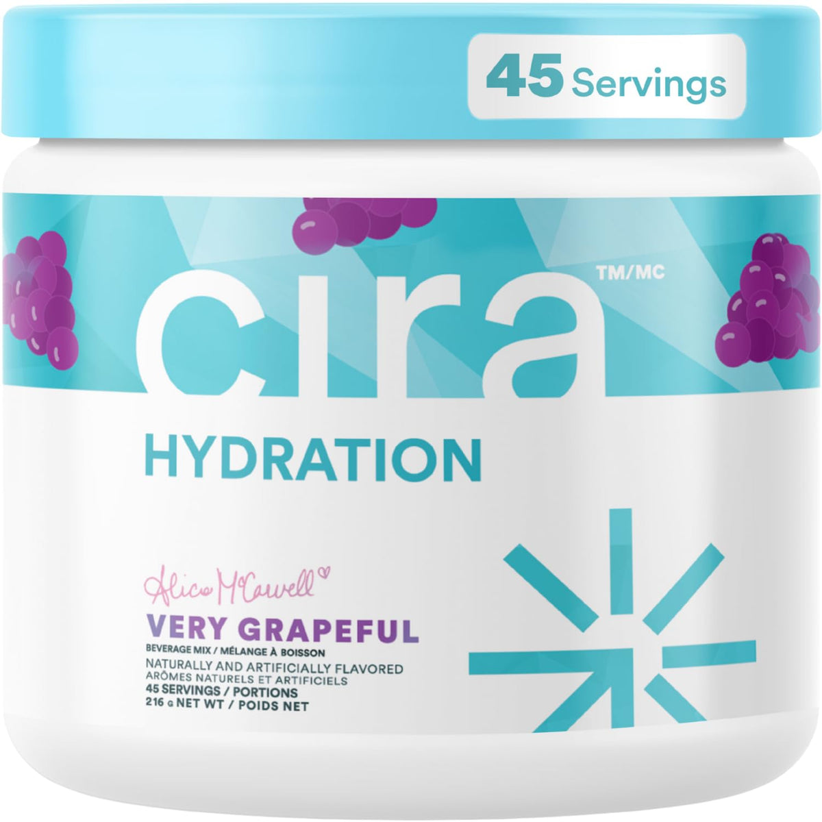 Cira Hydration Electrolyte Powder, Very Grapeful, 45 Servings
