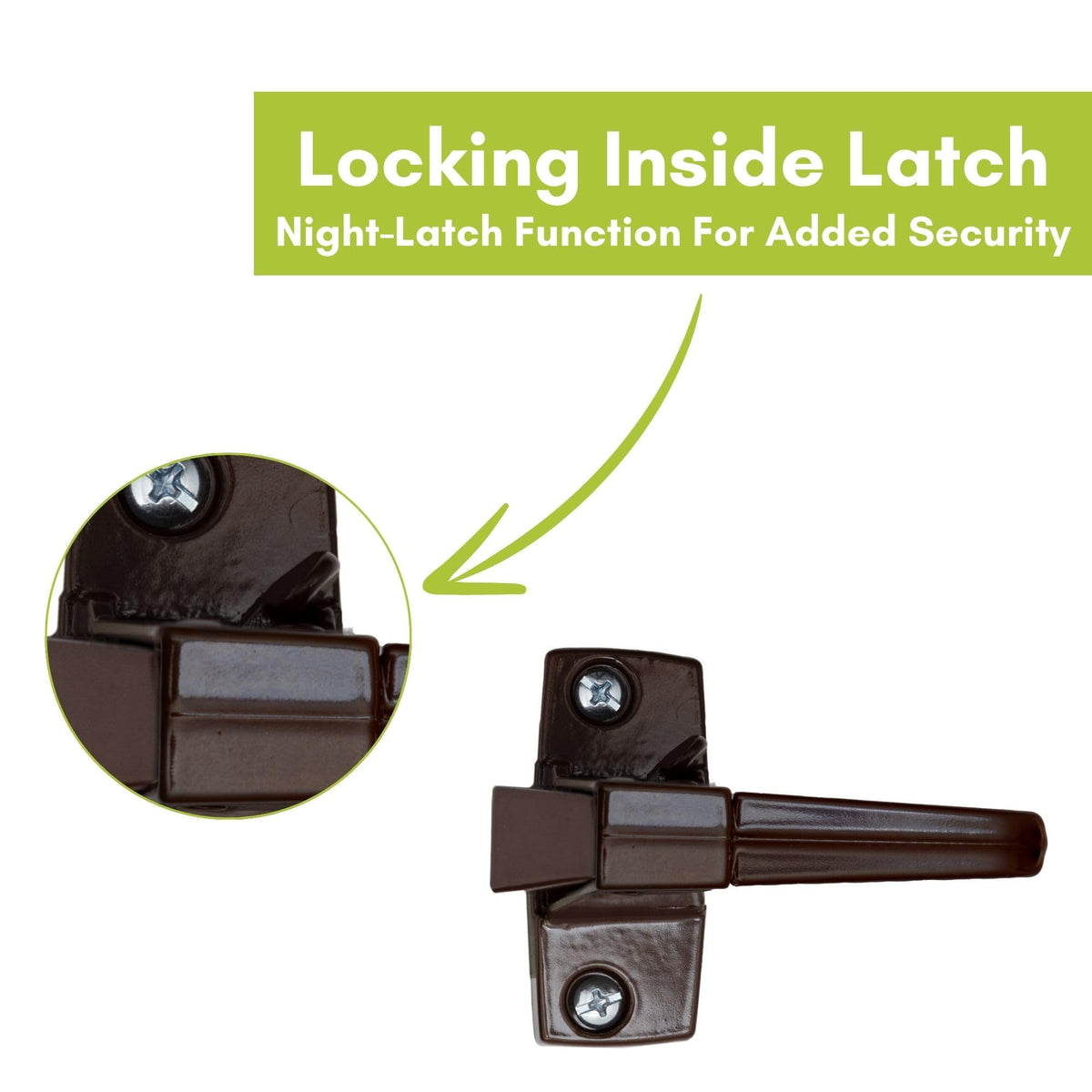 Ideal Security Model 910 Classic Push Button Handle with Latch, Brown