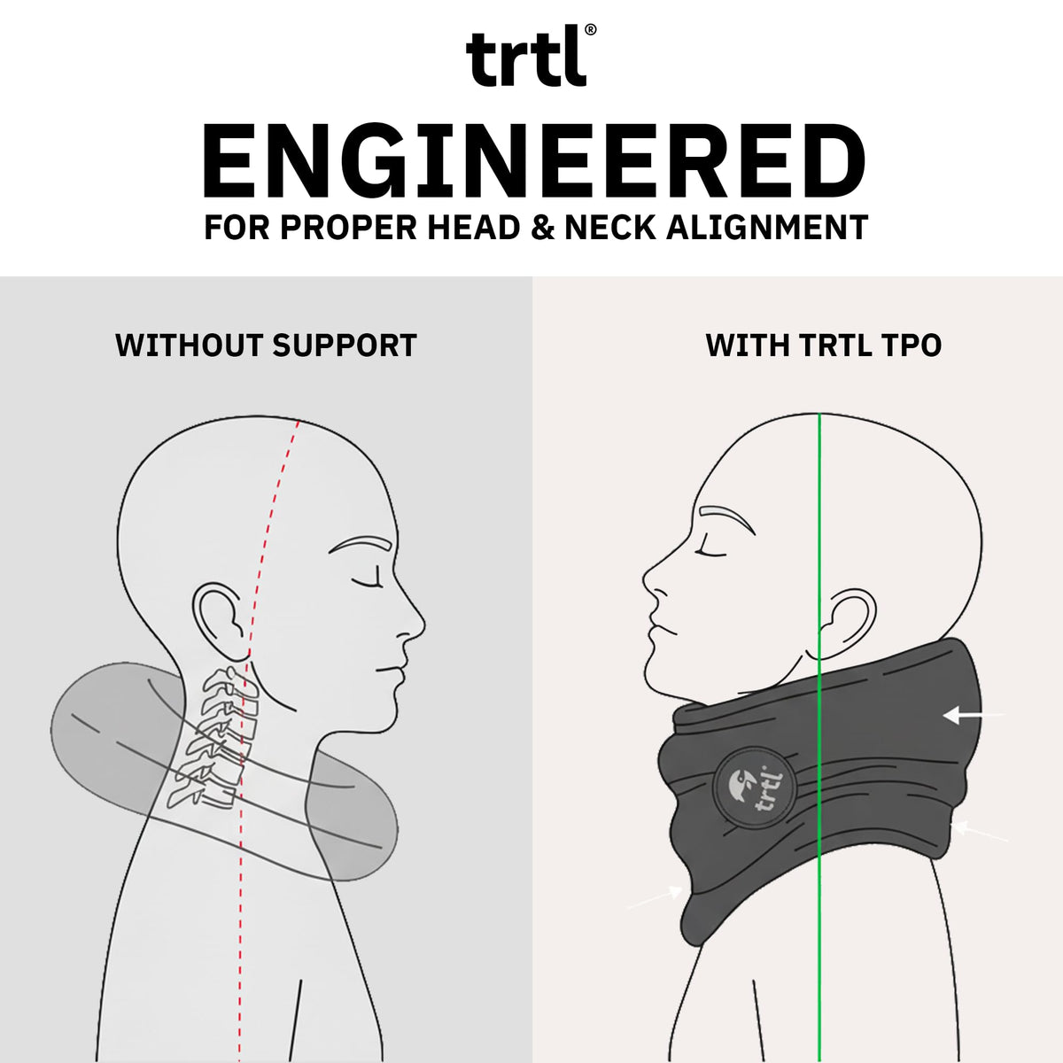 trtl Travel Pillow, Black