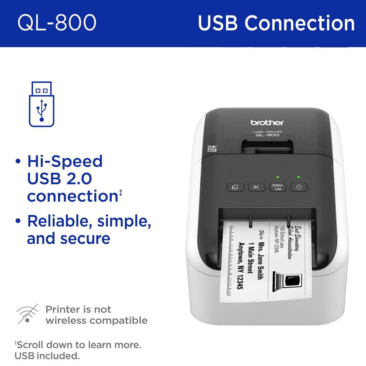 Brother QL-800 High-Speed Professional Label Printer