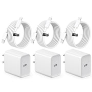 USB C to Type C Cable with Charger Block, 10FT, 3 Pack