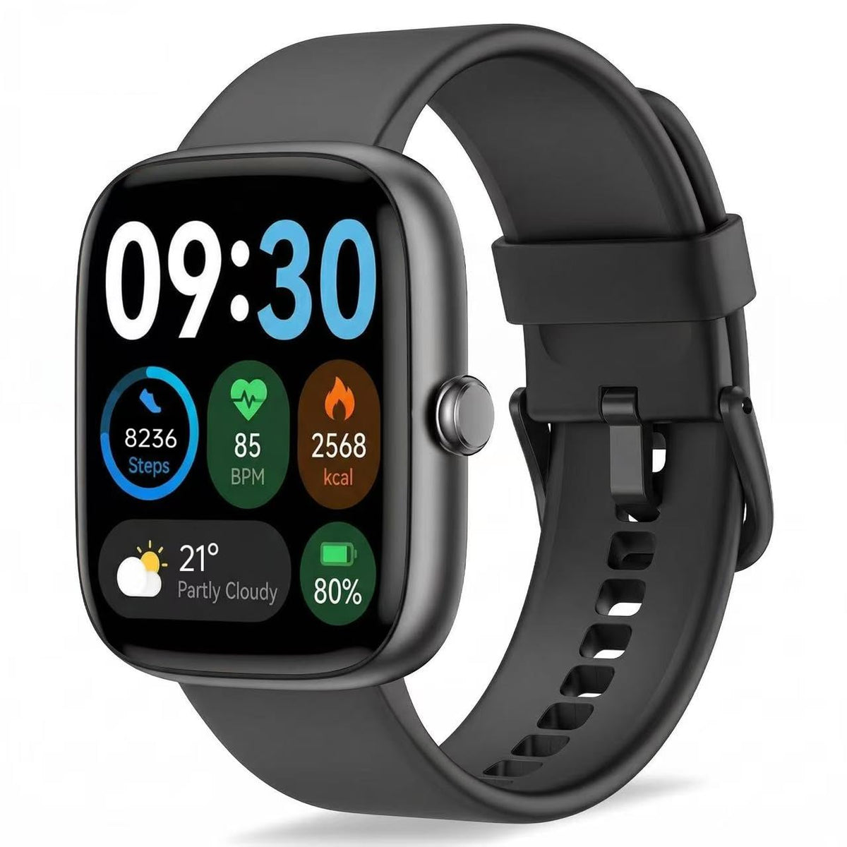 Fixwink 1.83-Inch Smart Watch with Calling, Black