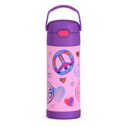 Thermos Funtainer Water Bottle with Straw, 14oz, Peace