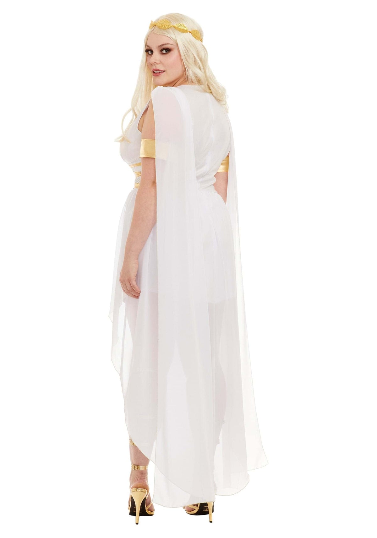 Dreamgirl Plus Size Venus Greek Goddess Costume, White/Gold, 3X