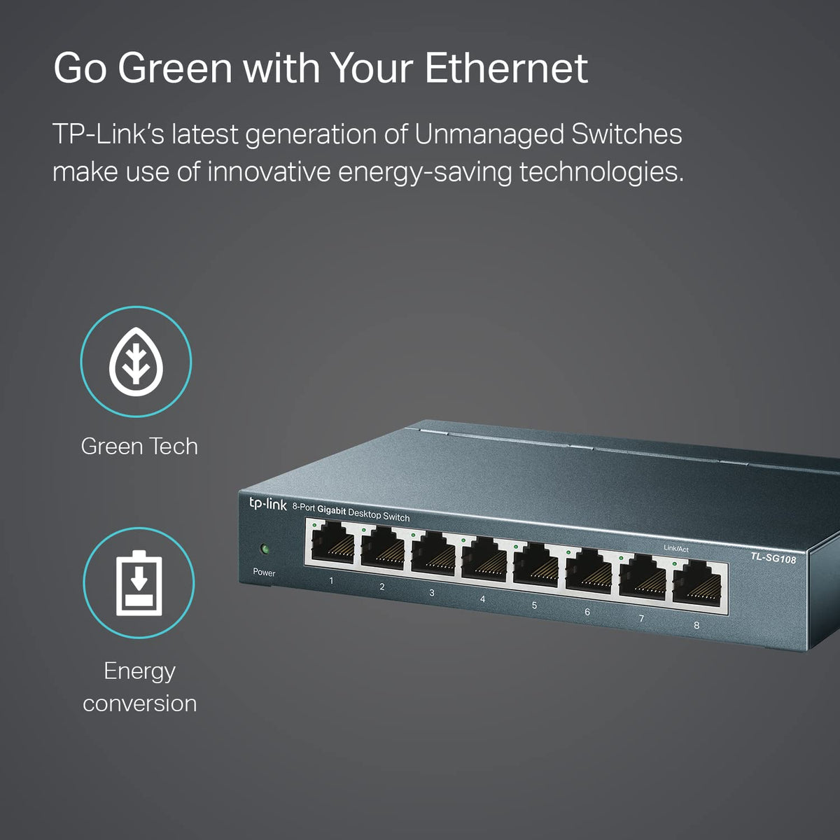TP-Link TL-SG108 8-Port Gigabit Unmanaged Ethernet Switch