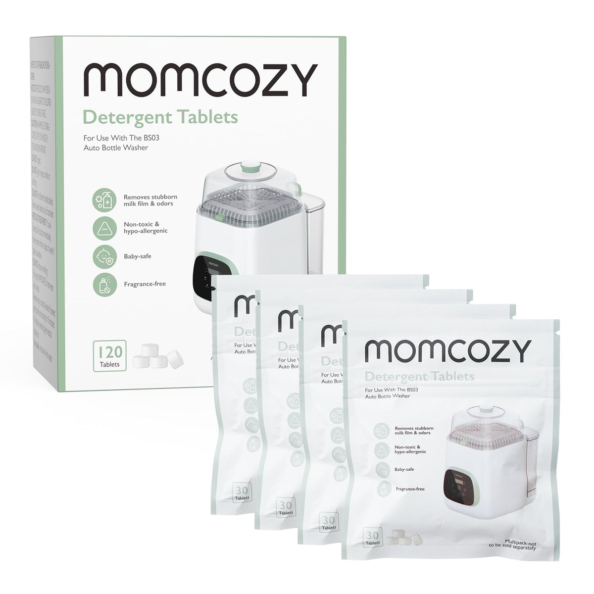 Momcozy Washing Block Tablets for KleanPal Pro, 120 Count