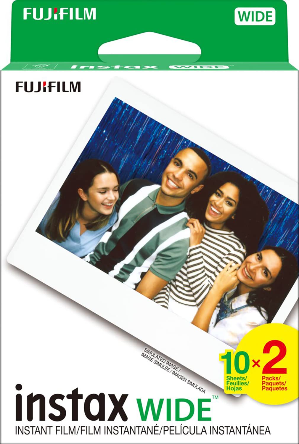 Fujifilm Instax Wide Film, White Twin Pack, 20 Exposures