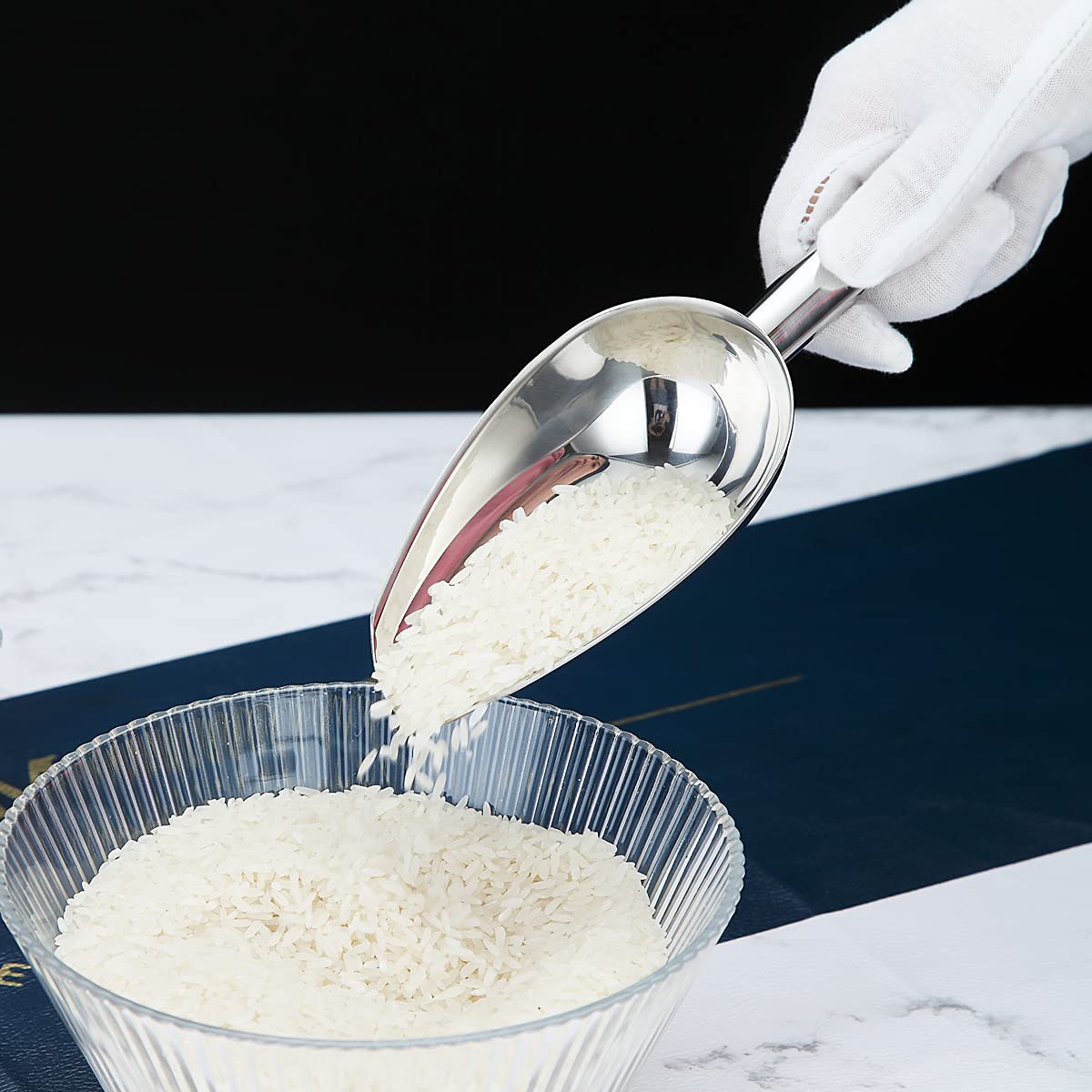 Berglander Stainless Steel Ice Scoop, 6 oz