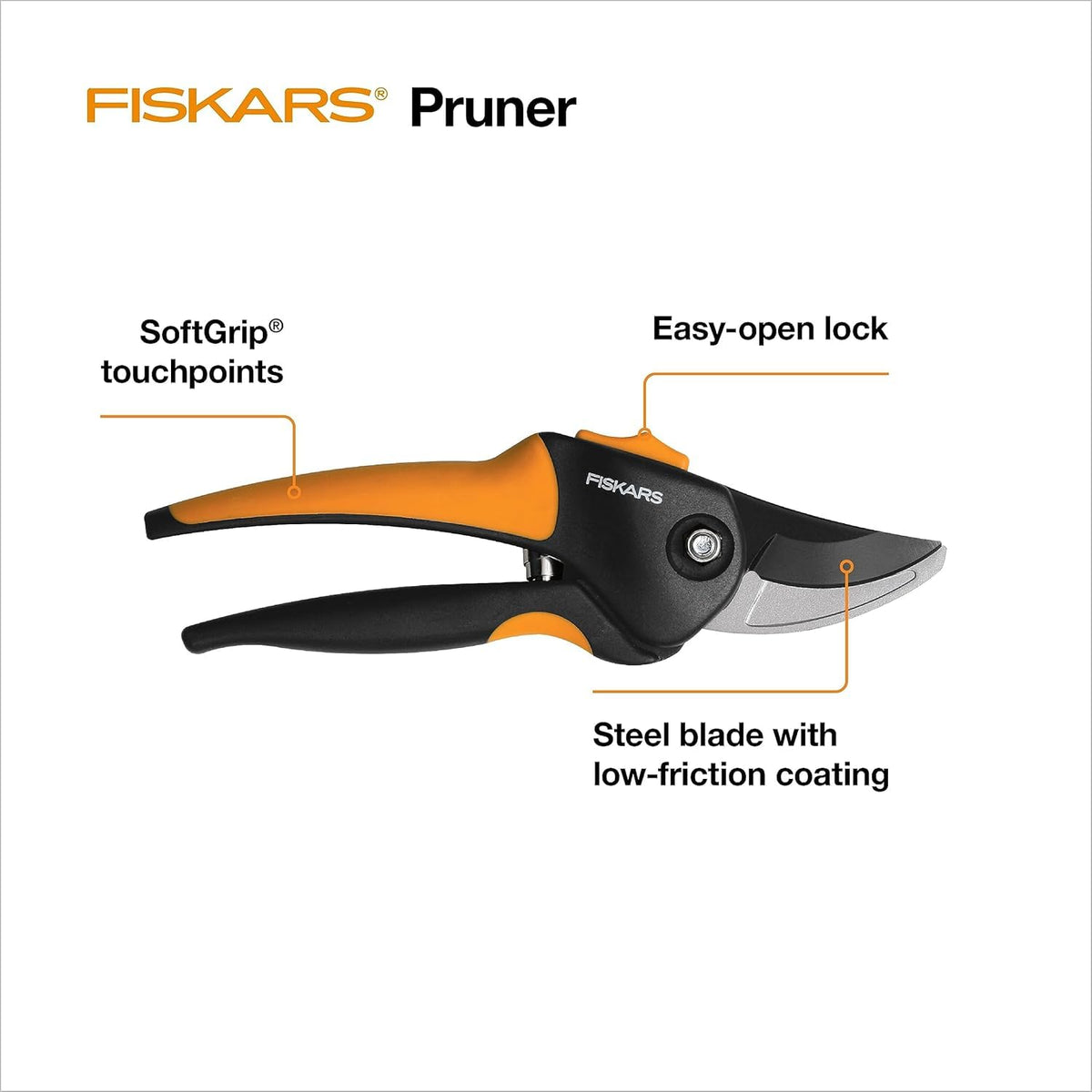 Fiskars Bypass Pruning Shears, 5/8 Inch Cut Capacity