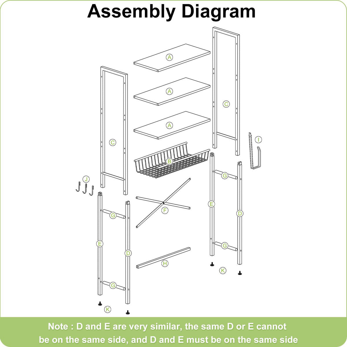 4-Tier Over-The-Toilet Storage Rack, Vintage Brown