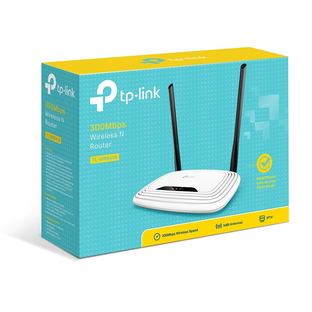 TP-Link N300 WiFi Router, TL-WR841N, 2 x 5dBi Antennas, 300Mbps