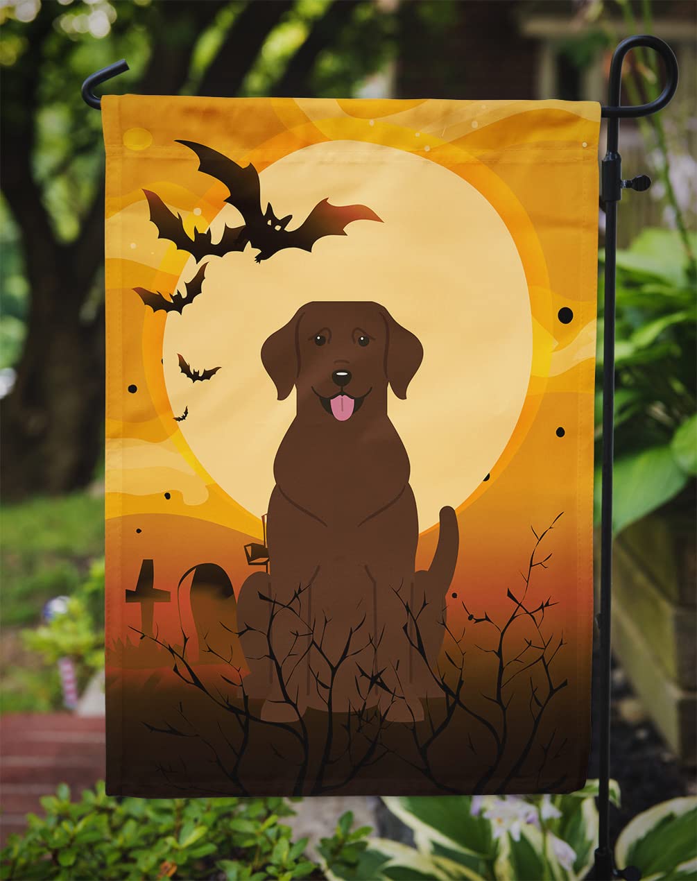 Caroline's Treasures BB4322GF Halloween Chocolate Labrador Flag Garden Size