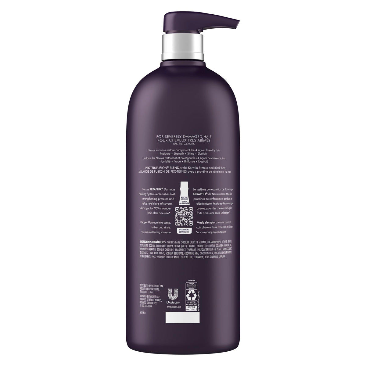Nexxus Keraphix Damage Healing Shampoo with Pump, 1 L