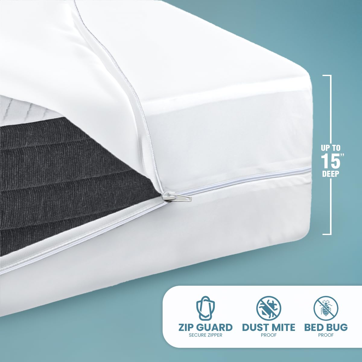 Utopia Bedding Zippered Waterproof Mattress Encasement, Queen