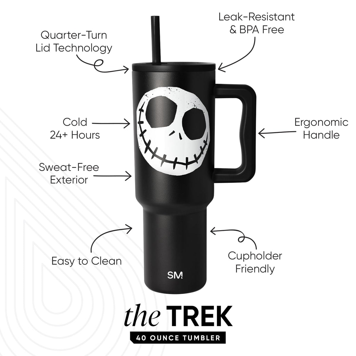 Simple Modern Nightmare Before Christmas Tumbler Handle, 40 oz