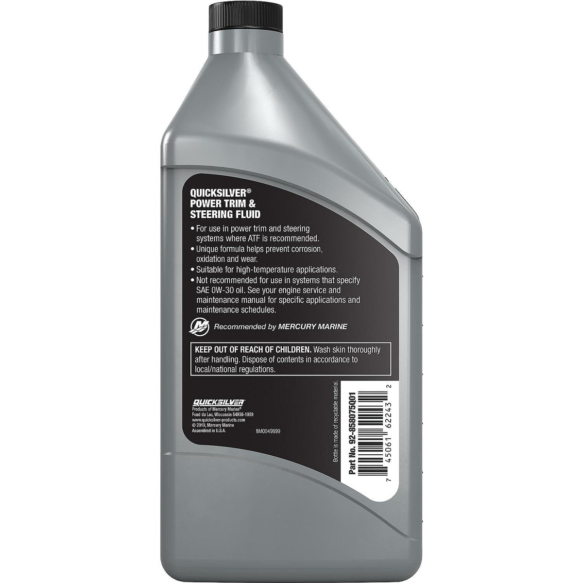 Quicksilver 858075Q01 Power Trim and Steering Fluid, 32oz