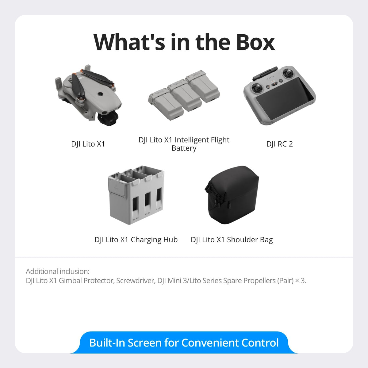 DJI Lito X1 Fly More Combo with DJI RC 2