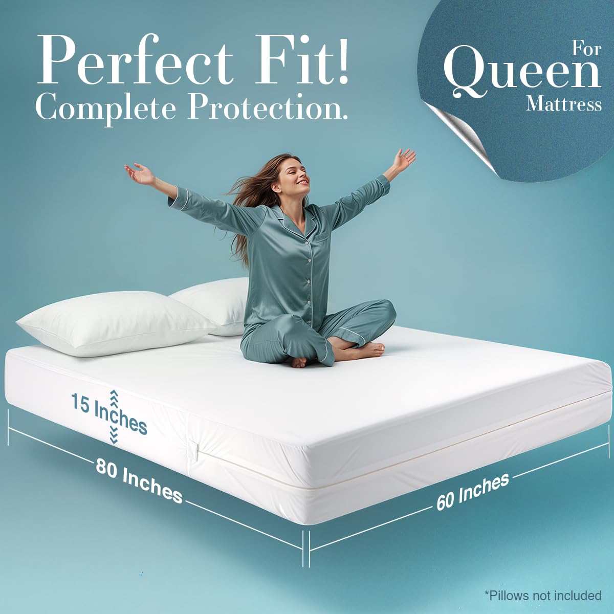 Utopia Bedding Zippered Waterproof Mattress Encasement, Queen, 2-Pack