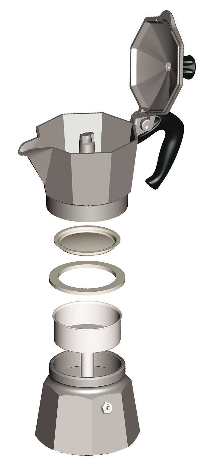 Bialetti Moka Express Stovetop Espresso Maker, 3 Cup, Silver