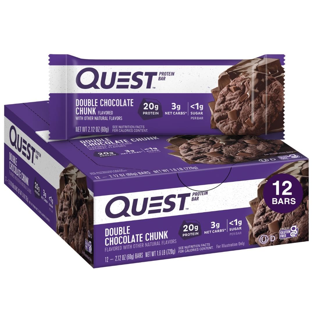 Quest Nutrition Double Chocolate Chunk Protein Bar, 12 Count