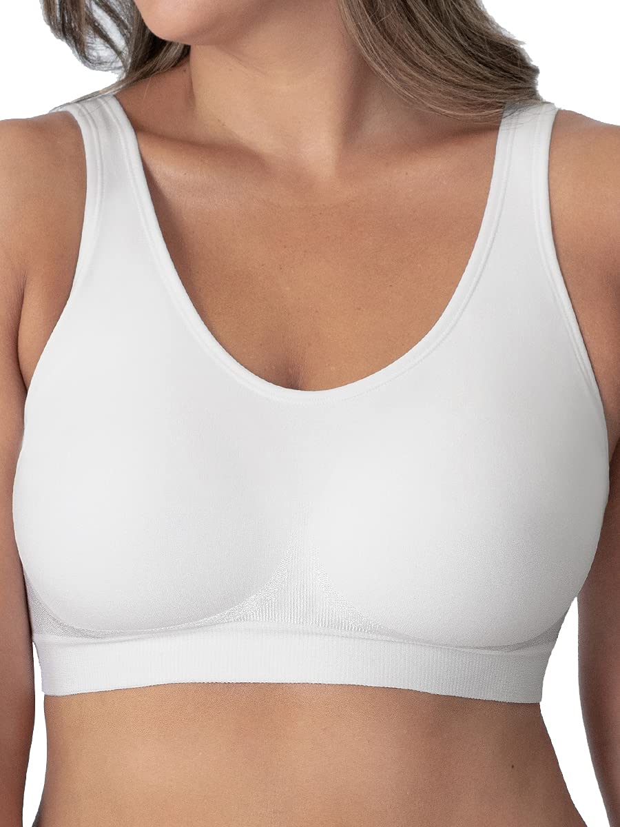 Shapermint Wireless Bralette for Women, Seamless, White