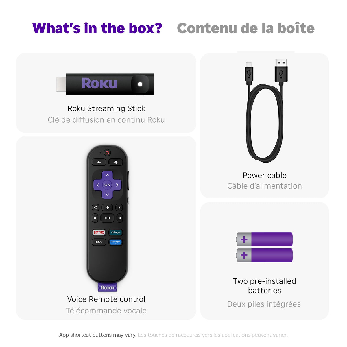 Roku Streaming Stick 2025, HD, with Voice Remote
