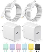 iPhone Fast Charger, 2 Pack USB C Block with 6FT Lightning Cable
