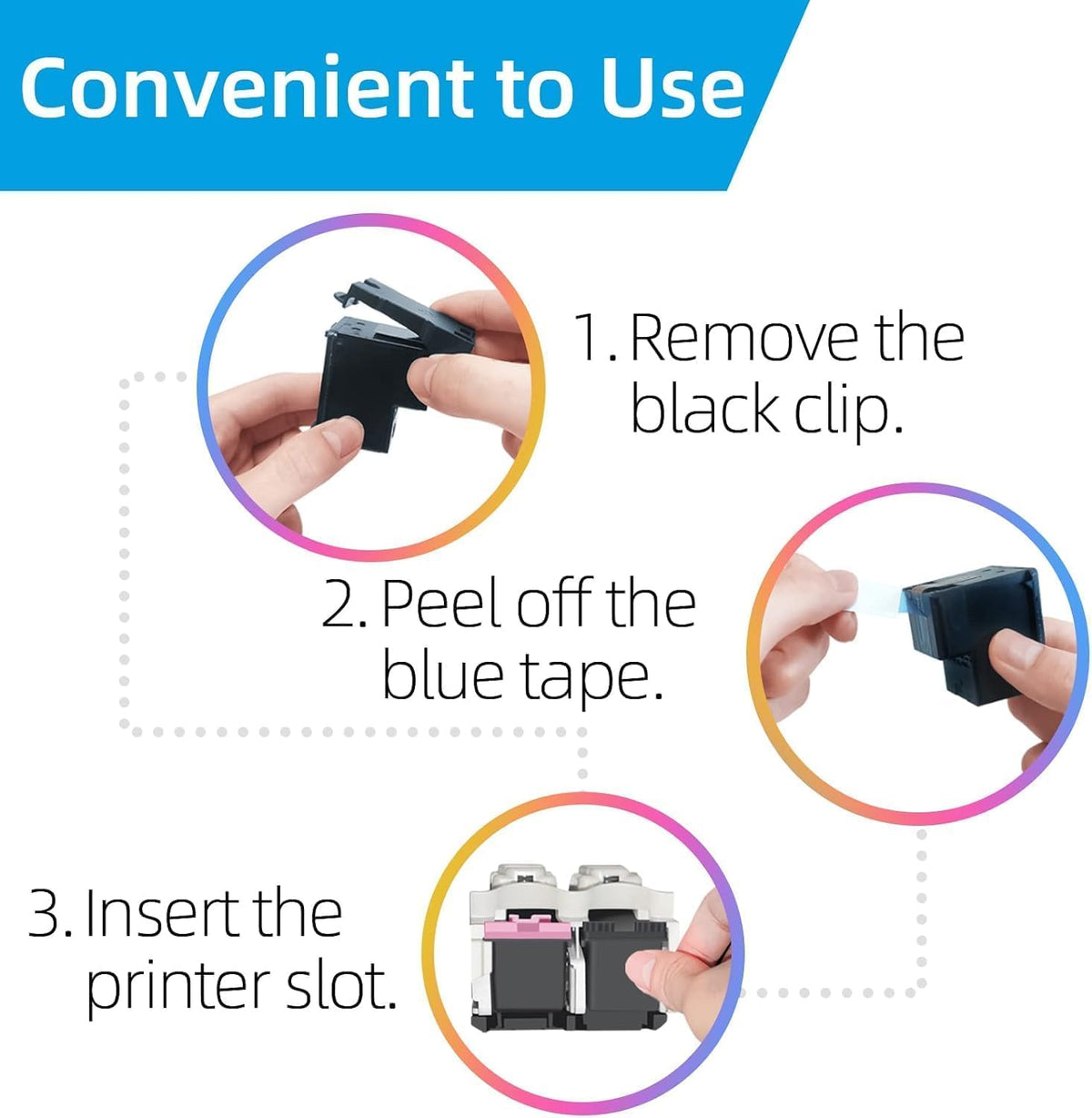 67XL Compatible Ink Cartridges for HP 67, Black/Colour Combo Pack