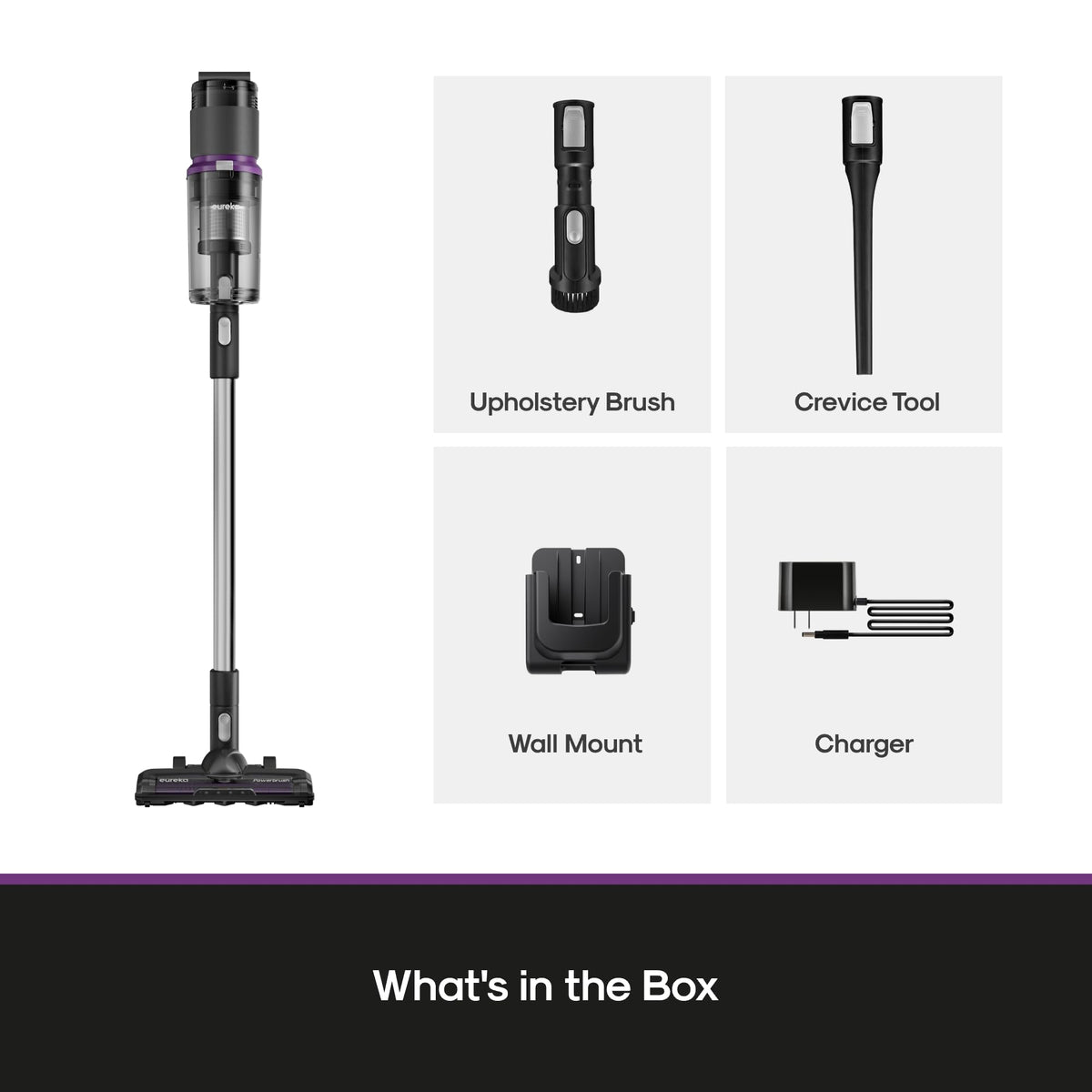 Eureka ReactiClean NEC410BK Cordless Stick Vacuum, Black