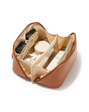 EACHY Large Travel Makeup Bag, Brown, Medium