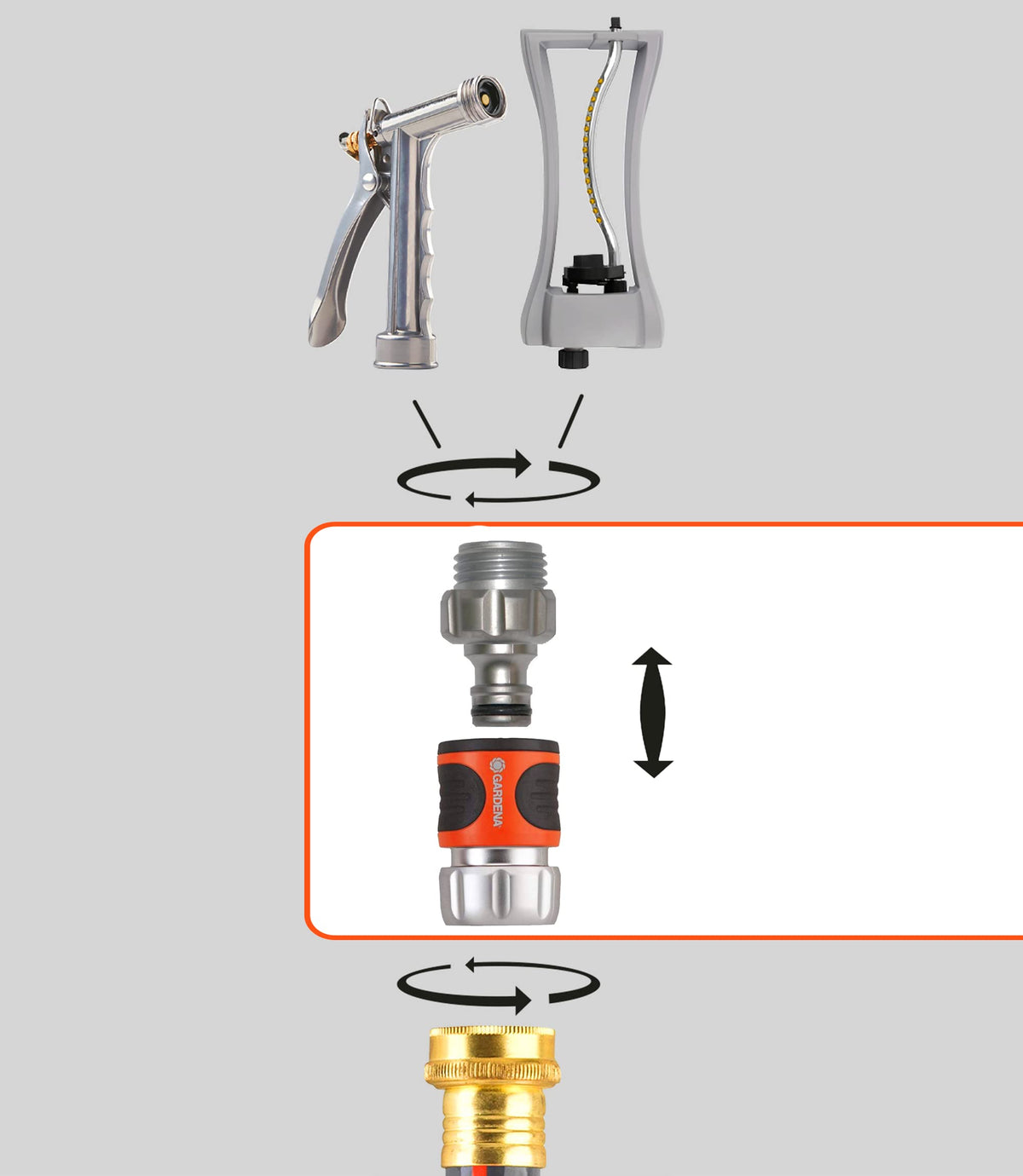 Gardena 9042-M Metal Quick Connector Starter Set, 4 Pieces
