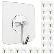Jwxstore Clear Self-Adhesive Wall Hooks, 24-Pack