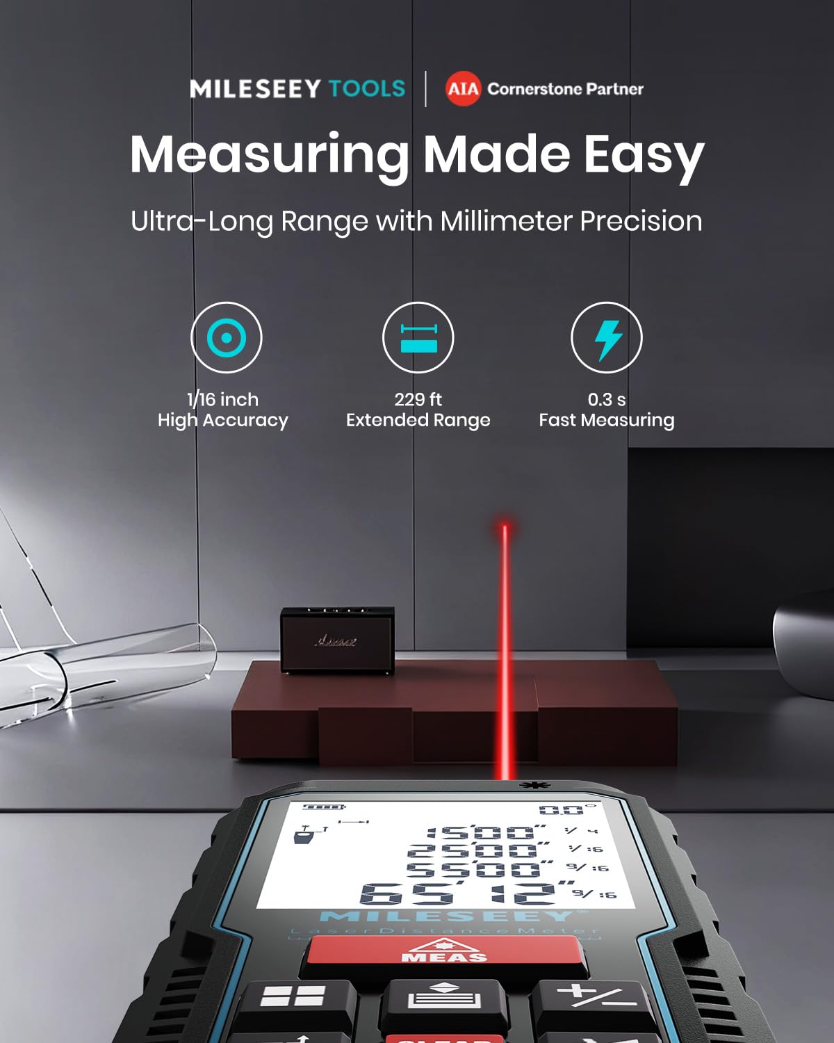 Mileseey Digital Laser Measure, 229 ft