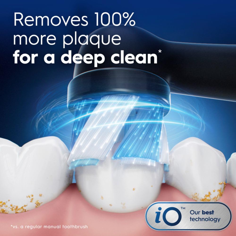 Oral-B iO Brush Heads, Black, 4 Ultimate Clean + 1 Gentle Care