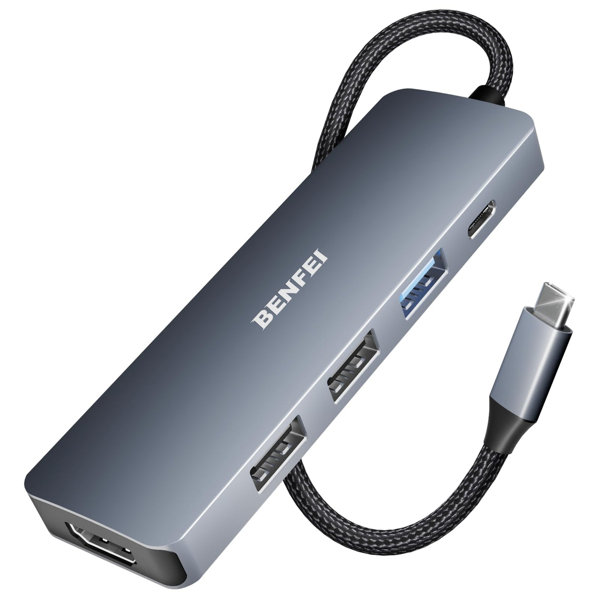 BENFEI 5-in-1 USB C Hub, 4K HDMI, 3 USB-A, 100W PD